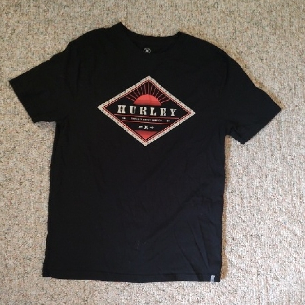Hurley Black and Red Graphic Tee